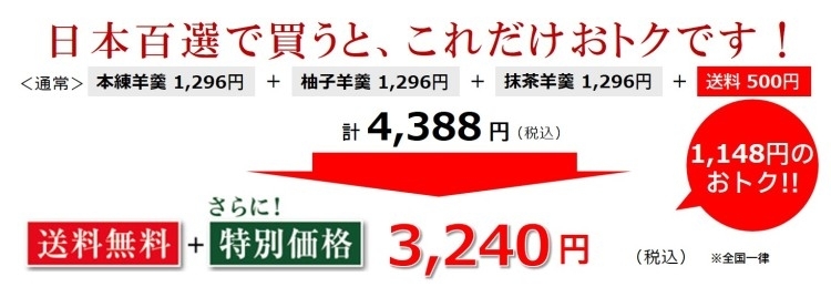 明治生まれの羊羹竹皮包み 百選限定セット